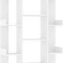 Book Cabinet in White Engineered Wood with Multiple Compartments and Compact Design for Living Room, Bedroom, Office Image 2