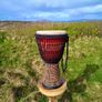 Large Carved Wooden African Djembe Drum with case Image 2