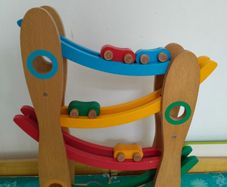 Wooden car ramp toy