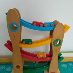 Wooden car ramp toy