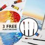 NEW SALE | Acrylic Canvas Paint Kit with 3 Kids Brushes for Crafts, Paper, Rock Painting, Wood,Ceramic & Fabric Vibrant 24 Colours Image 4