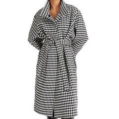 houndstooth long coat