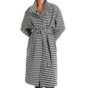 houndstooth long coat