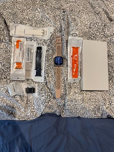 Apple Watch Ultra comes with its original ocean band and box and cable