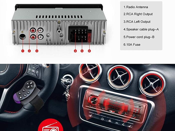 Car Stereo Bluetooth, CENXINY Car Radio Bluetooth 5.0 Hands-free1 Din Universal Built-in Microphone, 4X65W Car Radio Receiver