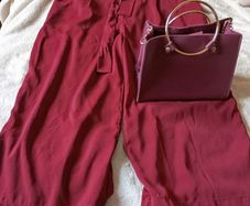 new look culottes and bag