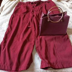 new look culottes and bag