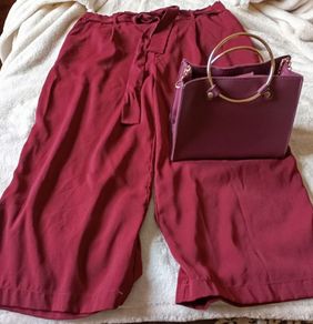 new look culottes and bag
