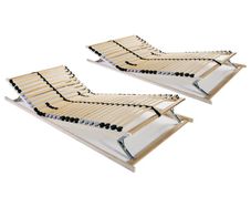 Slatted Bed Bases 2 pcs with 28 Slats 7 Zones 70X200 cm
