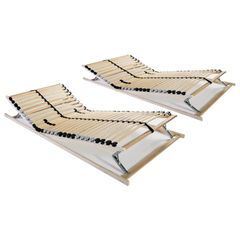 Slatted Bed Bases 2 pcs with 28 Slats 7 Zones 70X200 cm