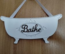 Next Bathe wood hanging plaque