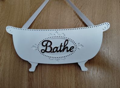 Next Bathe wood hanging plaque