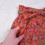 FRNCH Orange Pink Green Floral High-Waisted Tie Waist Shorts Size S Image 3