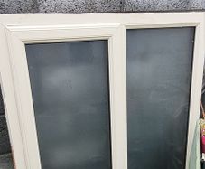 Cream privacy glass window 120 x 120cm