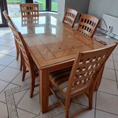 Solid wood dining table and chairs