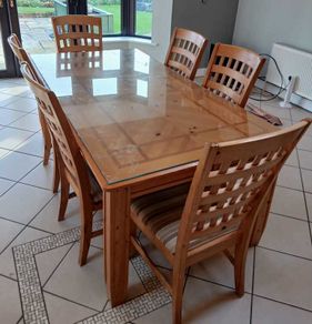 Solid wood dining table and chairs