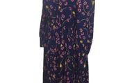 SAVIDA Ladies Navy Blue Floral Midi Length Tea Dress XS Eu 36 includes post