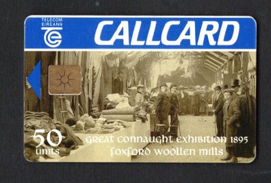 1995 Ireland 50 unit "The Great Connaught Exhibition" that can be visited at the Foxford Woollen Mills (Gemplus GEM1) Call Card Used. Telecom Eireann card number 1088.