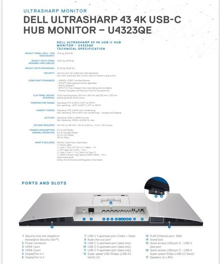 Dell HUB monitor U4323QE 42.5"