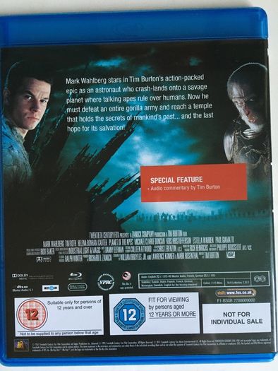 Planet Of The Apes (Tim Burton Film) [2001] Mark Wahlberg, Tim Roth, Helena Bonham Carter, Michael Clarke Duncan, Kris Kristofferson, Estella Warren & Paul Giamatti [Blu-ray Movie]