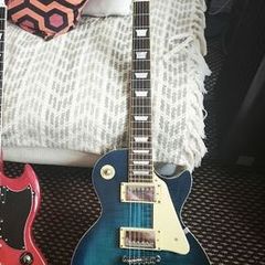 Epiphone Les Paul Standard Plus Top 2005 Trans Blue (repaired headstock)