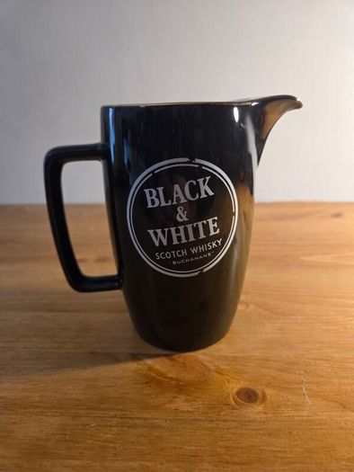 Black and white scotch whiskey jug