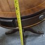 Classic Vintage Round Drum Table with Drawer and Castors Image 5