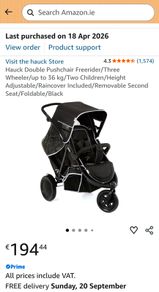Hauck double pushchair
