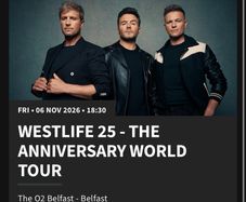 2x seated tickets Westlife