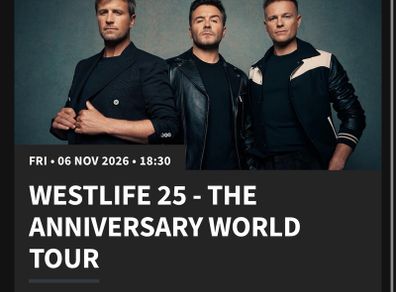 2x seated tickets Westlife