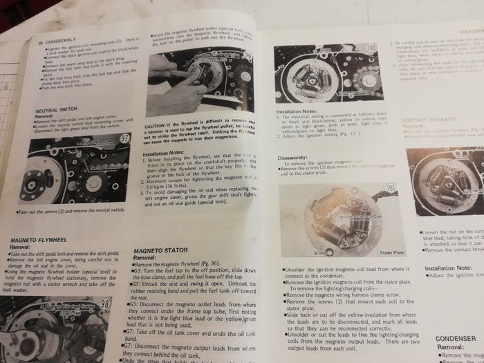 Kawasaki G Series 100 cc G5 G7S G7T shop manual