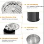12L Rubbish Bin Outdoor Stainless Steel Trash Can with Lid Large Outdoor Bin Garbage Can for Garden, Backyard, Home, Office, Restaurant, Indoor, Black Image 3