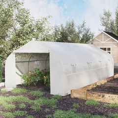 6 x 3 x 2m Walk in Polytunnel Greenhouse with Windows and Door for Garden, Backyard