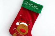 Pre Owned Festive Rudolph Reindeer Plush Christmas Stocking