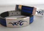 Men Stainless Steel Blue Silicone  Bracelet. Surf Jewellery. Mens Jewellery