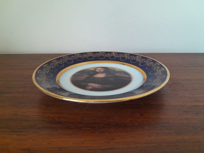 22k gold-plated Limoges plate Mona Lisa