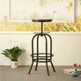 Affordable Industrial Style Height Adjustable Swivel Bar Stool With Natural Pinewood Top Image 3