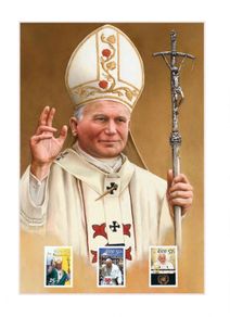 Rare Limited Edition Pope John Paul II Print with Irish Stamps + Certificate of Authenticity.