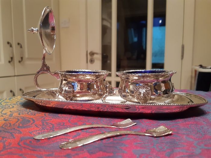 Vintage Condiment Set - Silver Plated