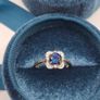9 ct  blue sapphire and diamond ring size N Image 9