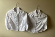 M&amp;S white school shirts (new) age 8-9