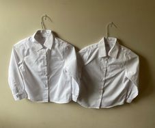 M&S white school shirts (new) age 8-9