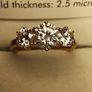 Bargain 18kt Vermeil Hard Gold Plated Sterling Silver Moissanite Trinity Ring Image 5