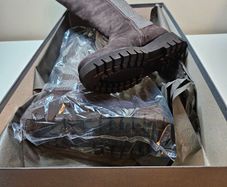 Gorgeous Ara chocolate brown check tall platform boots made in Portugal designed in Germany RRP over 100 euro last pair size UK 3 EU 36  super comfortable new