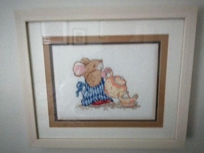 Embroidered picture "time for tea"
