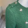 Green Tweed Textured Weave Jacket with Gold Buttons from Zara Image 6