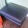 L shape navy leather couch Image 5