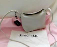 Massimo Dutti Leather Crossbody Bag - Grey - BNWT RRP 79.95