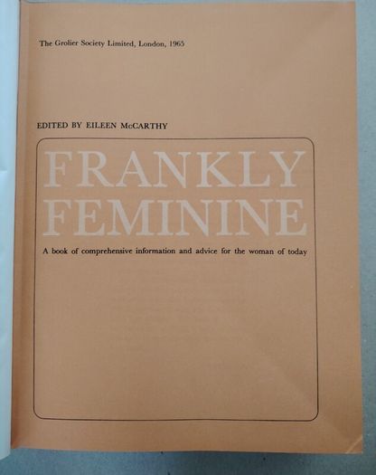 Frankly Feminine 1965 First Edition  Pristine Collector's Condition