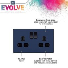 Navy double socket